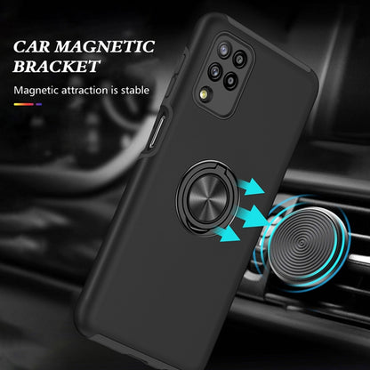 For Samsung Galaxy A12 5G PC + TPU Shockproof Magnetic Protective Case with Invisible Ring Holder(Black) by buy2fix