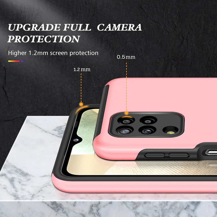For Samsung Galaxy A12 5G PC + TPU Shockproof Magnetic Protective Case with Invisible Ring Holder(Rose Gold) by buy2fix