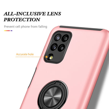 For Samsung Galaxy A12 5G PC + TPU Shockproof Magnetic Protective Case with Invisible Ring Holder(Rose Gold) by buy2fix