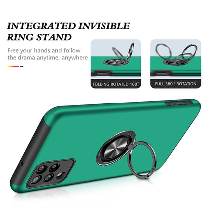 For Samsung Galaxy A12 5G PC + TPU Shockproof Magnetic Protective Case with Invisible Ring Holder(Dark Green) by buy2fix