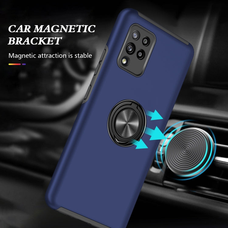 For Samsung Galaxy A42 5G PC + TPU Shockproof Magnetic Protective Case with Invisible Ring Holder(Blue) by buy2fix