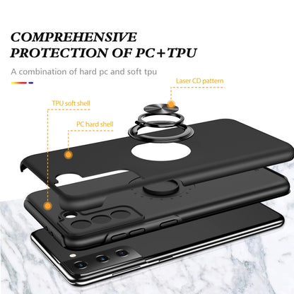 For Samsung Galaxy S21 5G PC + TPU Shockproof Magnetic Protective Case with Invisible Ring Holder(Black) - Galaxy S21 5G Cases by buy2fix | Online Shopping UK | buy2fix