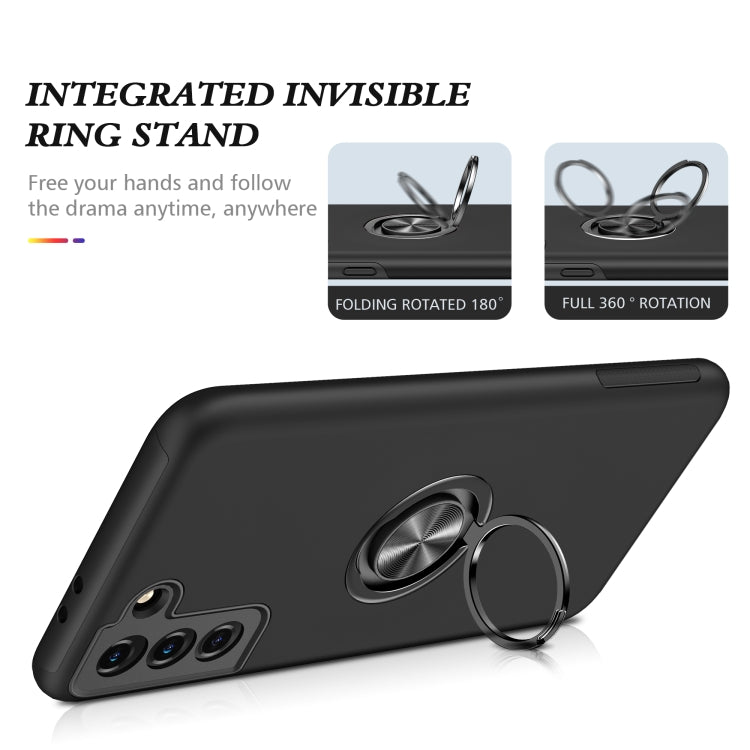 For Samsung Galaxy S21 5G PC + TPU Shockproof Magnetic Protective Case with Invisible Ring Holder(Black) - Galaxy S21 5G Cases by buy2fix | Online Shopping UK | buy2fix