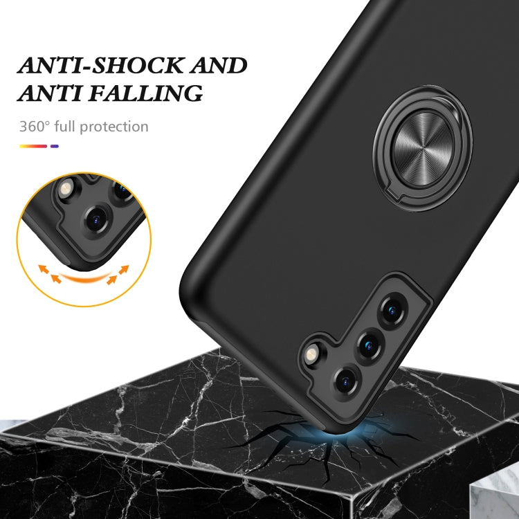 For Samsung Galaxy S21 5G PC + TPU Shockproof Magnetic Protective Case with Invisible Ring Holder(Black) - Galaxy S21 5G Cases by buy2fix | Online Shopping UK | buy2fix