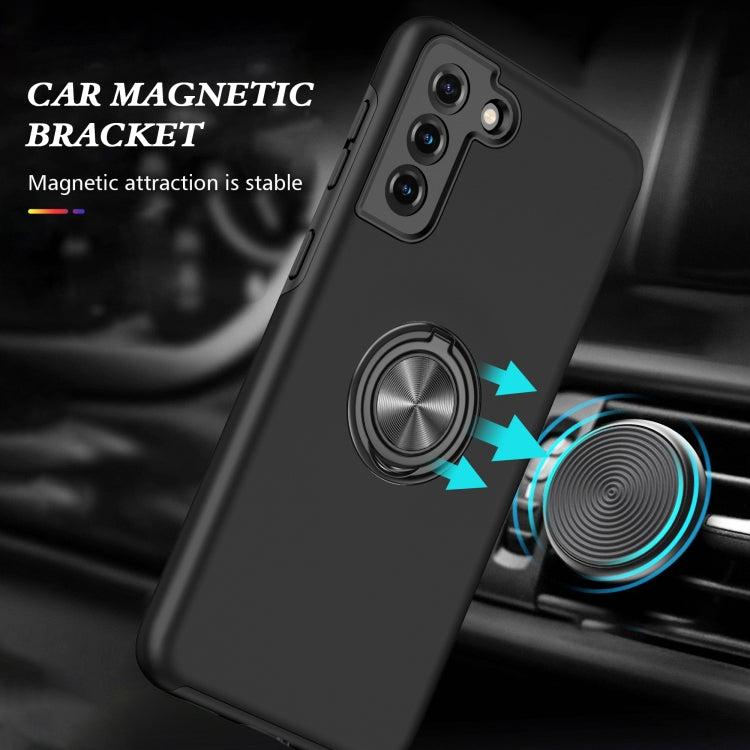 For Samsung Galaxy S21 5G PC + TPU Shockproof Magnetic Protective Case with Invisible Ring Holder(Black) - Galaxy S21 5G Cases by buy2fix | Online Shopping UK | buy2fix