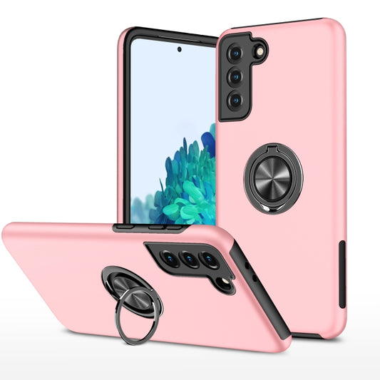 For Samsung Galaxy S21+ 5G PC + TPU Shockproof Magnetic Protective Case with Invisible Ring Holder(Rose Gold) - Galaxy S21+ 5G Cases by buy2fix | Online Shopping UK | buy2fix