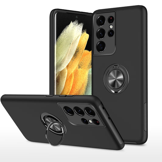 For Samsung Galaxy S21 Ultra 5G PC + TPU Shockproof Magnetic Protective Case with Invisible Ring Holder(Black) - Galaxy S21 Ultra 5G Cases by buy2fix | Online Shopping UK | buy2fix