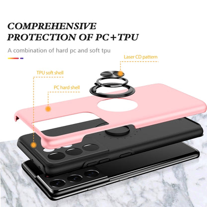 For Samsung Galaxy S21 Ultra 5G PC + TPU Shockproof Magnetic Protective Case with Invisible Ring Holder(Rose Gold) - Galaxy S21 Ultra 5G Cases by buy2fix | Online Shopping UK | buy2fix