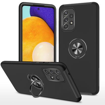For Samsung Galaxy A52 PC + TPU Shockproof Magnetic Protective Case with Invisible Ring Holder(Black) by buy2fix