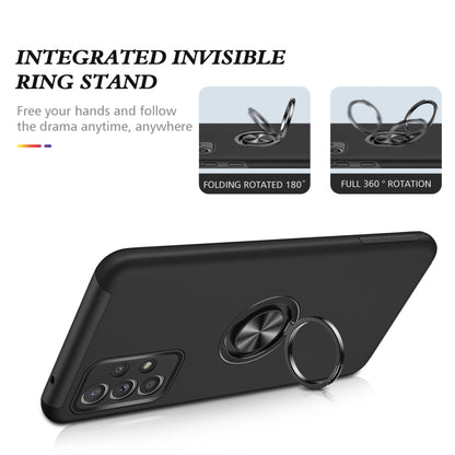 For Samsung Galaxy A52 PC + TPU Shockproof Magnetic Protective Case with Invisible Ring Holder(Black) by buy2fix