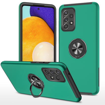 For Samsung Galaxy A52 PC + TPU Shockproof Magnetic Protective Case with Invisible Ring Holder(Dark Green) by buy2fix