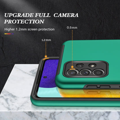 For Samsung Galaxy A52 PC + TPU Shockproof Magnetic Protective Case with Invisible Ring Holder(Dark Green) by buy2fix