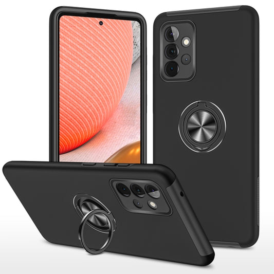 For Samsung Galaxy A72 PC + TPU Shockproof Magnetic Protective Case with Invisible Ring Holder(Black) - Galaxy Phone Cases by buy2fix | Online Shopping UK | buy2fix