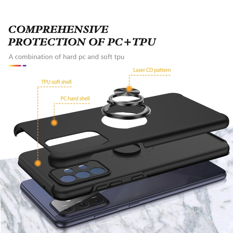 For Samsung Galaxy A72 PC + TPU Shockproof Magnetic Protective Case with Invisible Ring Holder(Black) - Galaxy Phone Cases by buy2fix | Online Shopping UK | buy2fix