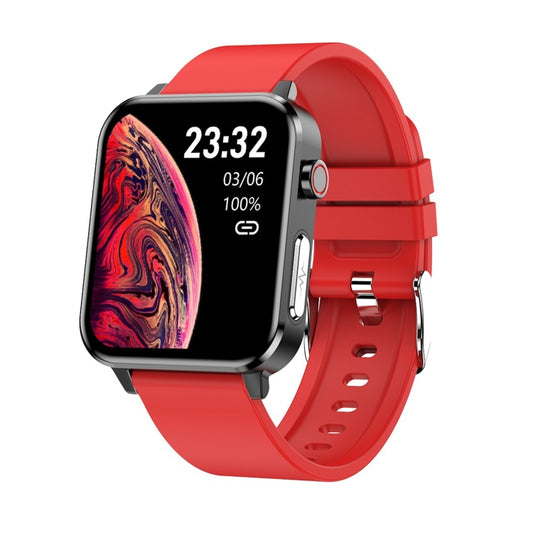 E86 1.7 inch TFT Color Screen IP68 Waterproof Smart Watch, Support Blood Oxygen Monitoring / Body Temperature Monitoring / AI Medical Diagnosis, Style: TPU Strap(Red) by buy2fix