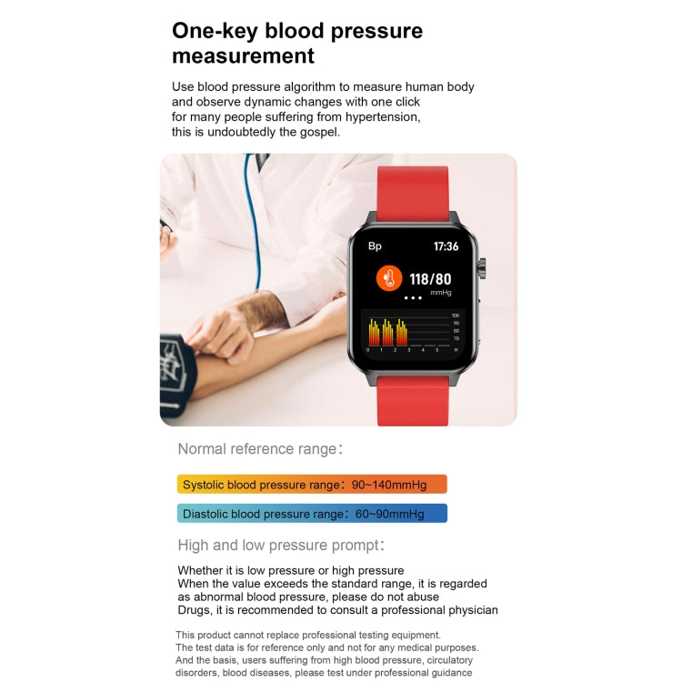 E86 1.7 inch TFT Color Screen IP68 Waterproof Smart Watch, Support Blood Oxygen Monitoring / Body Temperature Monitoring / AI Medical Diagnosis, Style: Steel Strap(Black) by buy2fix