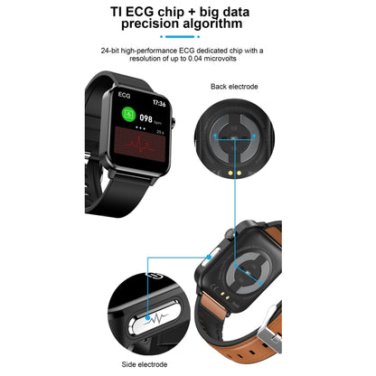 E86 1.7 inch TFT Color Screen IP68 Waterproof Smart Watch, Support Blood Oxygen Monitoring / Body Temperature Monitoring / AI Medical Diagnosis, Style: Steel Strap(Black) by buy2fix