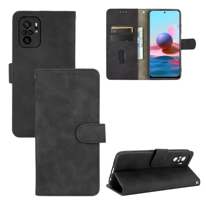 For Xiaomi Redmi Note 10S Solid Color Skin Feel Magnetic Buckle Horizontal Flip Calf Texture PU Leather Case with Holder & Card Slots & Wallet(Black) - Xiaomi Cases by buy2fix | Online Shopping UK | buy2fix