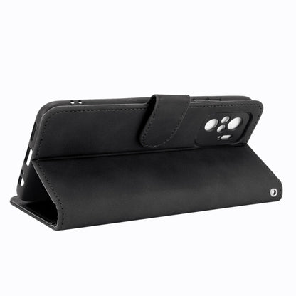 For Xiaomi Redmi Note 10S Solid Color Skin Feel Magnetic Buckle Horizontal Flip Calf Texture PU Leather Case with Holder & Card Slots & Wallet(Black) - Xiaomi Cases by buy2fix | Online Shopping UK | buy2fix