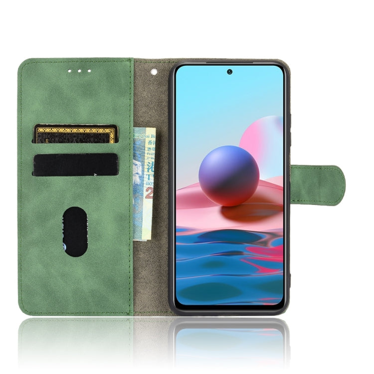 For Xiaomi Redmi Note 10S Solid Color Skin Feel Magnetic Buckle Horizontal Flip Calf Texture PU Leather Case with Holder & Card Slots & Wallet(Green) - Xiaomi Cases by buy2fix | Online Shopping UK | buy2fix