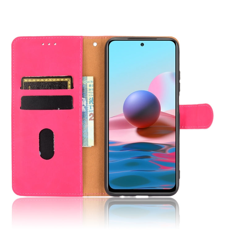 For Xiaomi Redmi Note 10S Solid Color Skin Feel Magnetic Buckle Horizontal Flip Calf Texture PU Leather Case with Holder & Card Slots & Wallet(Rose Red) - Xiaomi Cases by buy2fix | Online Shopping UK | buy2fix