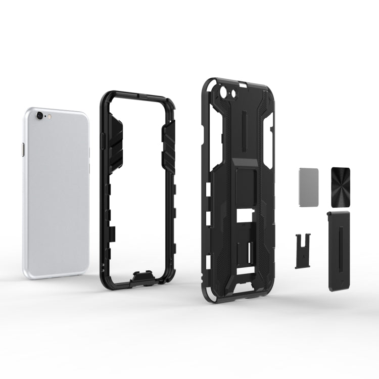 For iPhone SE 2022 / SE 2020 / 8 / 7 Supersonic PC + TPU Shock-proof Protective Case with Holder(Dark Blue) - iPhone SE 2022 / 2020 / 8 / 7 Cases by buy2fix | Online Shopping UK | buy2fix