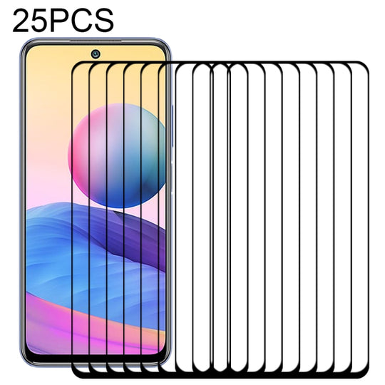 For Xiaomi Redmi Note 10 5G / Poco M3 Pro 5G 25 PCS Full Glue Full Screen Tempered Glass Film