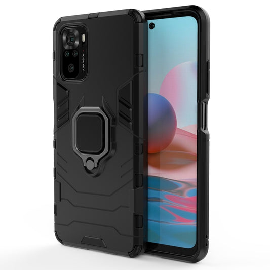 For Xiaomi Redmi Note 10 4G Shockproof PC + TPU Protective Case with Magnetic Ring Holder(Black) - Xiaomi Cases by buy2fix | Online Shopping UK | buy2fix