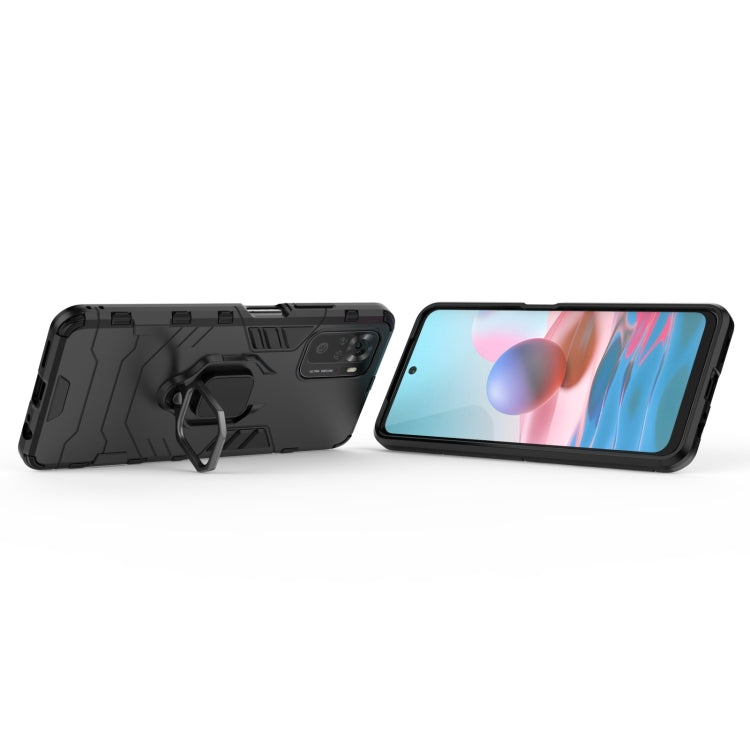For Xiaomi Redmi Note 10 4G Shockproof PC + TPU Protective Case with Magnetic Ring Holder(Black) - Xiaomi Cases by buy2fix | Online Shopping UK | buy2fix