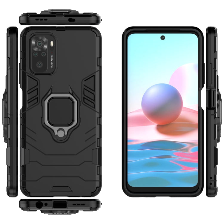 For Xiaomi Redmi Note 10 4G Shockproof PC + TPU Protective Case with Magnetic Ring Holder(Black) - Xiaomi Cases by buy2fix | Online Shopping UK | buy2fix