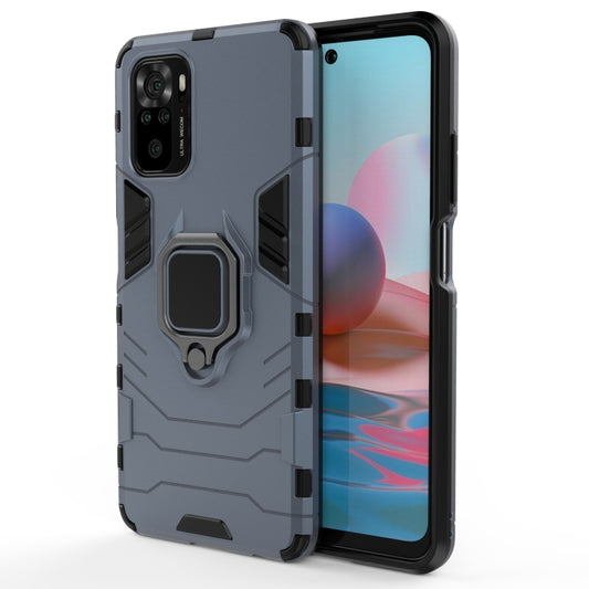 For Xiaomi Redmi Note 10 4G Shockproof PC + TPU Protective Case with Magnetic Ring Holder(Navy Blue) - Xiaomi Cases by buy2fix | Online Shopping UK | buy2fix