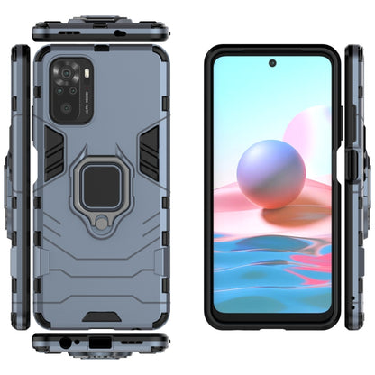 For Xiaomi Redmi Note 10 4G Shockproof PC + TPU Protective Case with Magnetic Ring Holder(Navy Blue) - Xiaomi Cases by buy2fix | Online Shopping UK | buy2fix