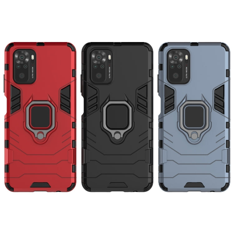 For Xiaomi Redmi Note 10 4G Shockproof PC + TPU Protective Case with Magnetic Ring Holder(Navy Blue) - Xiaomi Cases by buy2fix | Online Shopping UK | buy2fix