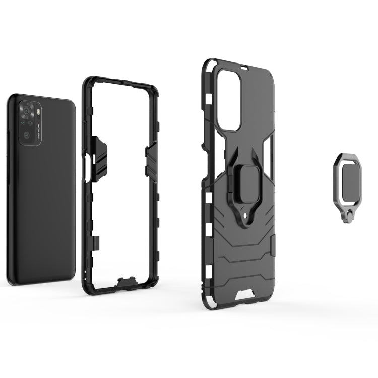 For Xiaomi Redmi Note 10 4G Shockproof PC + TPU Protective Case with Magnetic Ring Holder(Red) - Xiaomi Cases by buy2fix | Online Shopping UK | buy2fix