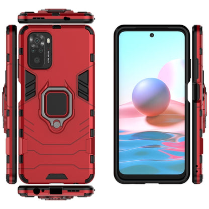 For Xiaomi Redmi Note 10 4G Shockproof PC + TPU Protective Case with Magnetic Ring Holder(Red) - Xiaomi Cases by buy2fix | Online Shopping UK | buy2fix