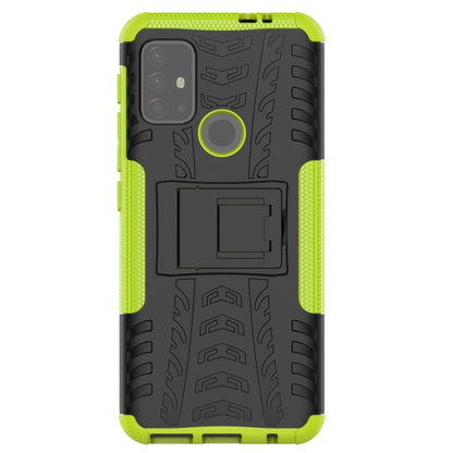 For Motorola Moto G30 Tire Texture Shockproof TPU+PC Protective Case with Holder(Green) - Motorola Cases by buy2fix | Online Shopping UK | buy2fix