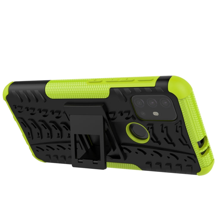For Motorola Moto G30 Tire Texture Shockproof TPU+PC Protective Case with Holder(Green) - Motorola Cases by buy2fix | Online Shopping UK | buy2fix