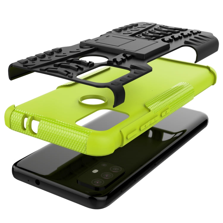 For Motorola Moto G30 Tire Texture Shockproof TPU+PC Protective Case with Holder(Green) - Motorola Cases by buy2fix | Online Shopping UK | buy2fix