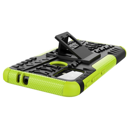 For Motorola Moto G30 Tire Texture Shockproof TPU+PC Protective Case with Holder(Green) - Motorola Cases by buy2fix | Online Shopping UK | buy2fix