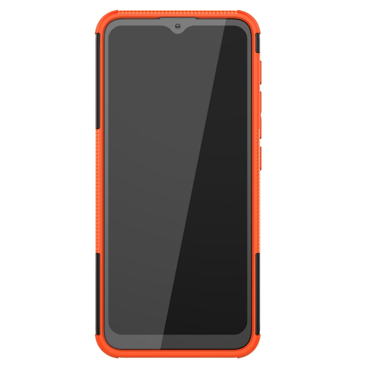 For Motorola Moto G30 Tire Texture Shockproof TPU+PC Protective Case with Holder(Orange) - Motorola Cases by buy2fix | Online Shopping UK | buy2fix