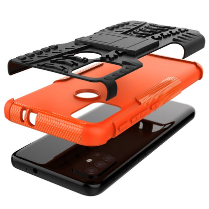 For Motorola Moto G30 Tire Texture Shockproof TPU+PC Protective Case with Holder(Orange) - Motorola Cases by buy2fix | Online Shopping UK | buy2fix