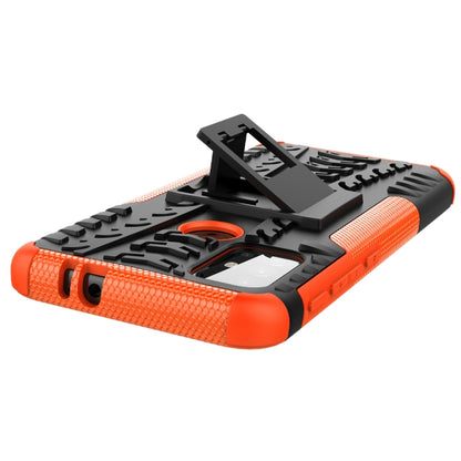 For Motorola Moto G30 Tire Texture Shockproof TPU+PC Protective Case with Holder(Orange) - Motorola Cases by buy2fix | Online Shopping UK | buy2fix