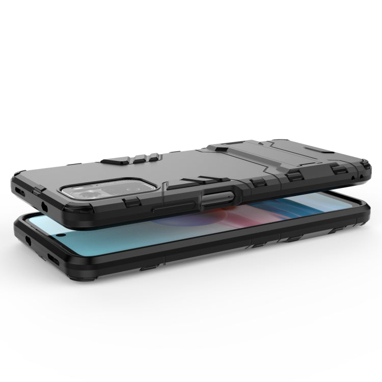 For Xiaomi Redmi Note 10 4G Shockproof PC + TPU Protective Case with Hidden Holder(Black) - Xiaomi Cases by buy2fix | Online Shopping UK | buy2fix