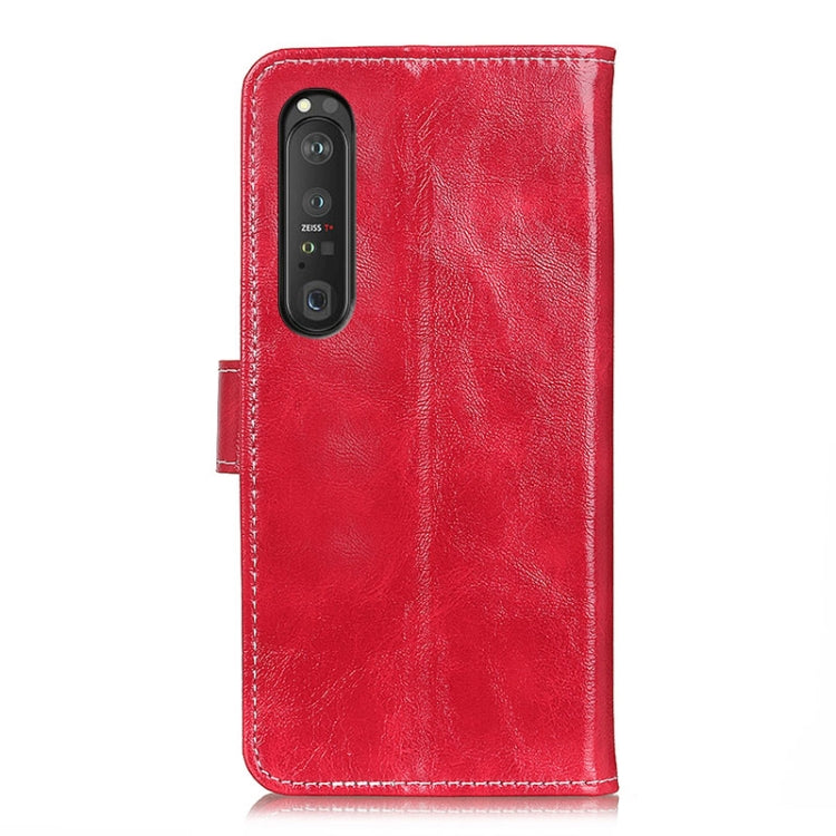 For Sony Xperia 1 III Retro Crazy Horse Texture Horizontal Flip Leather Case with Holder & Card Slots & Photo Frame & Wallet(Red) by buy2fix