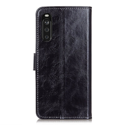 For Sony Xperia 10 III Retro Crazy Horse Texture Horizontal Flip Leather Case with Holder & Card Slots & Photo Frame & Wallet(Black) by buy2fix