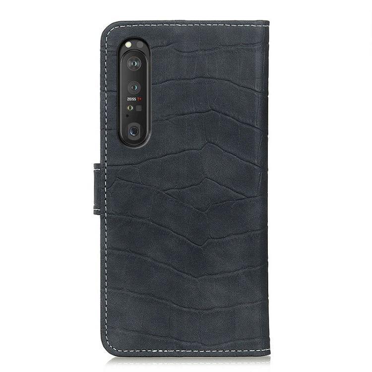 For Sony Xperia 1 III Crocodile Texture Horizontal Flip Leather Case with Holder & Card Slots & Wallet & Photo Frame(Black) by buy2fix