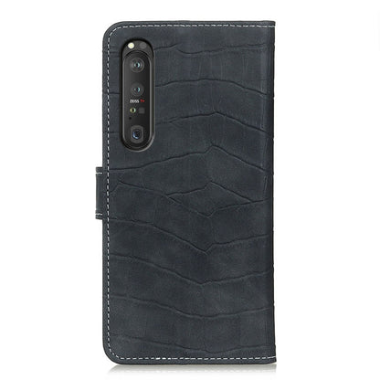 For Sony Xperia 1 III Crocodile Texture Horizontal Flip Leather Case with Holder & Card Slots & Wallet & Photo Frame(Black) by buy2fix