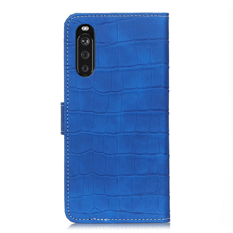 For Sony Xperia 10 III Crocodile Texture Horizontal Flip Leather Case with Holder & Card Slots & Wallet & Photo Frame(Blue) by buy2fix