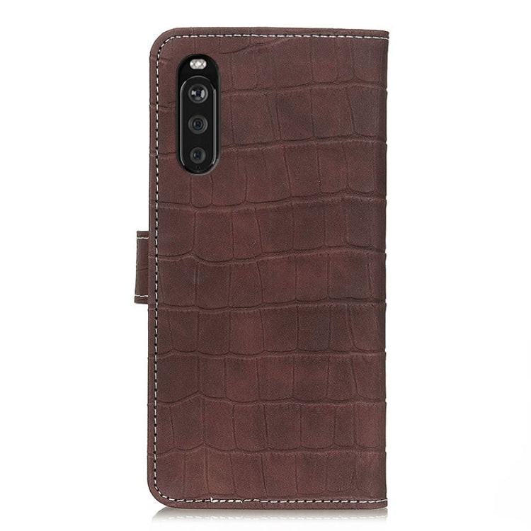 For Sony Xperia 10 III Crocodile Texture Horizontal Flip Leather Case with Holder & Card Slots & Wallet & Photo Frame(Brown) by buy2fix