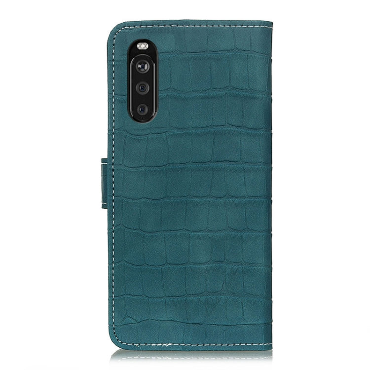For Sony Xperia 10 III Crocodile Texture Horizontal Flip Leather Case with Holder & Card Slots & Wallet & Photo Frame(Dark Green) by buy2fix